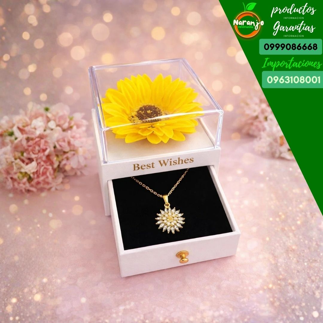 Miniatura 2 de JOYERO GIRASOL + COLLAR DE GIRASOL - COLOR: NEGRO